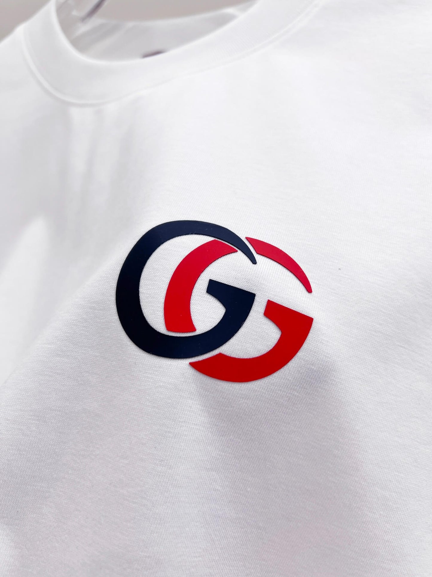 Red‑Blue Double G Print T‑Shirt