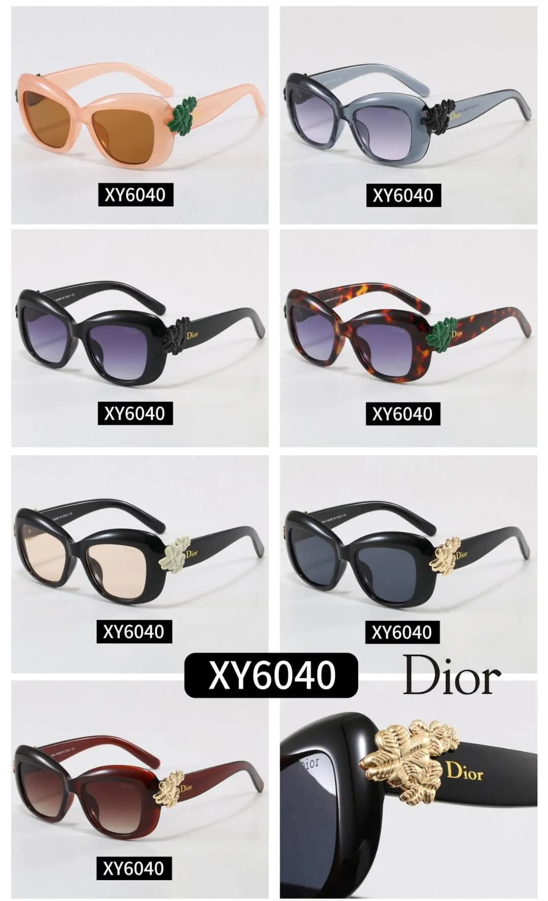 Oval Floral Decor Sunglasses