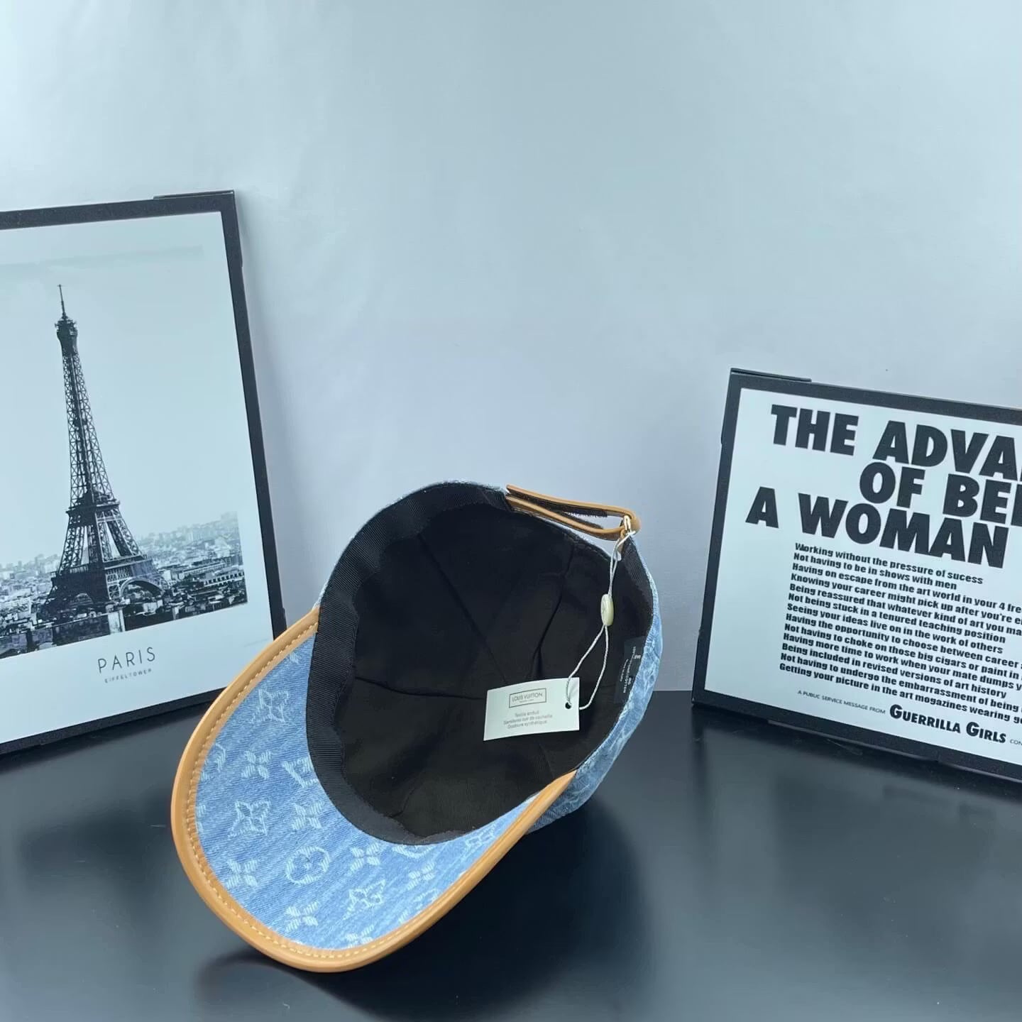 Color-Block Brim Denim Dome Cap