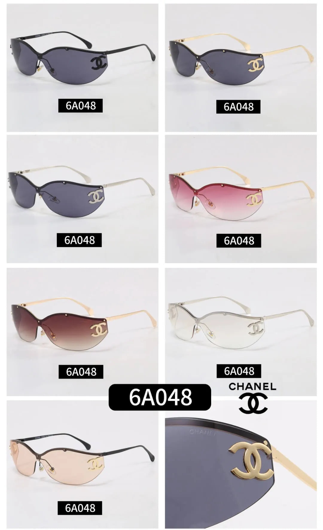 Curved Rimless Wrap Shades Sunglasses