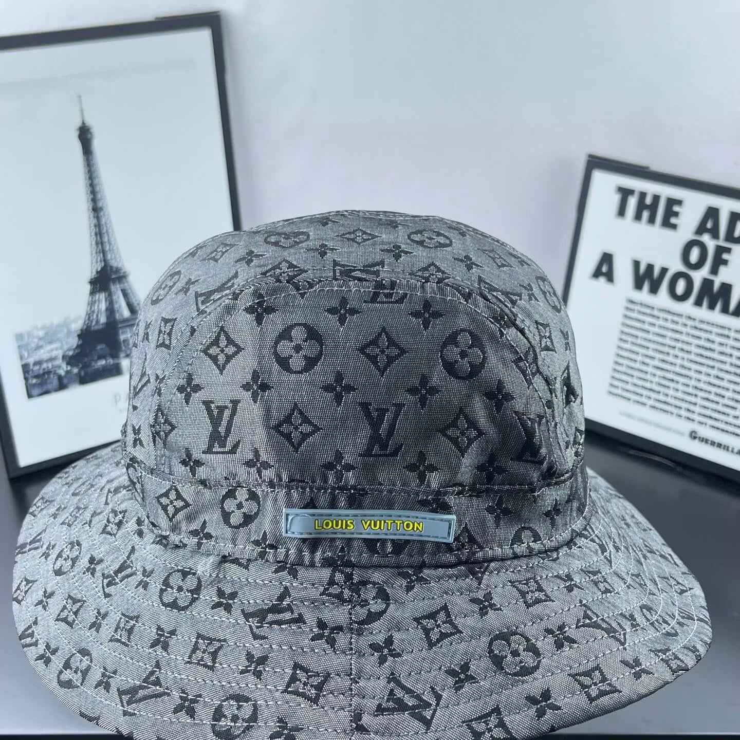 Vintage Grey Patterned Bucket Hat
