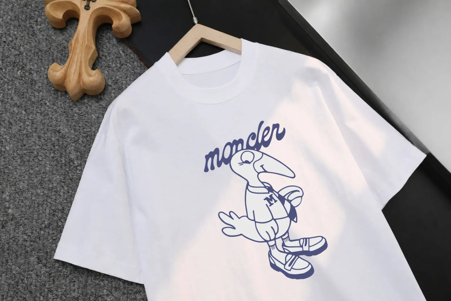 Cartoon Bird Letter Print Short‑Sleeve T‑Shirt