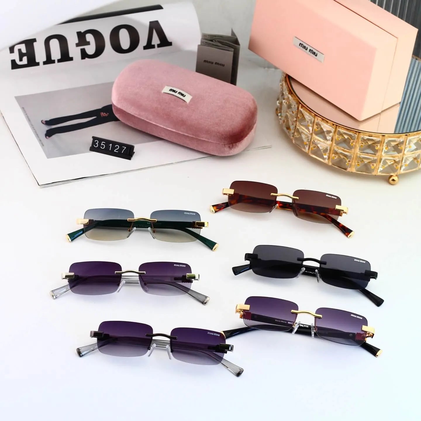 Minimalist Frameless Gradient Shades Sunglasses