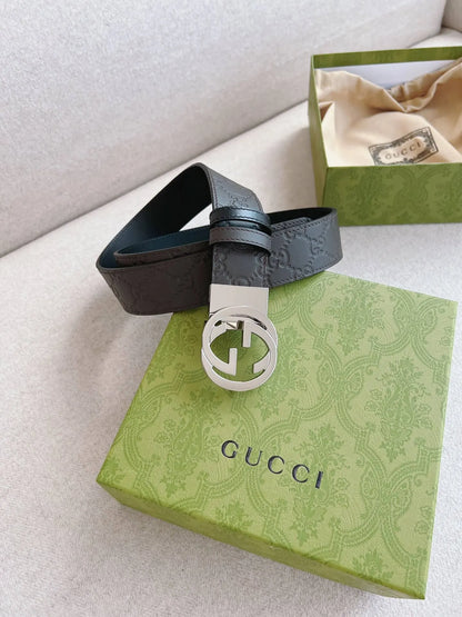 Classic Embossed Calfskin Leather Belt