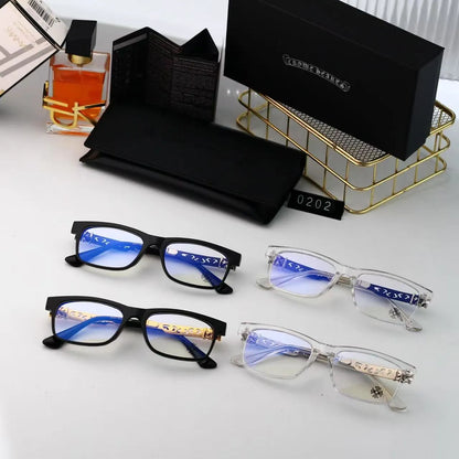Cross Cutout Temple Optical Glasses