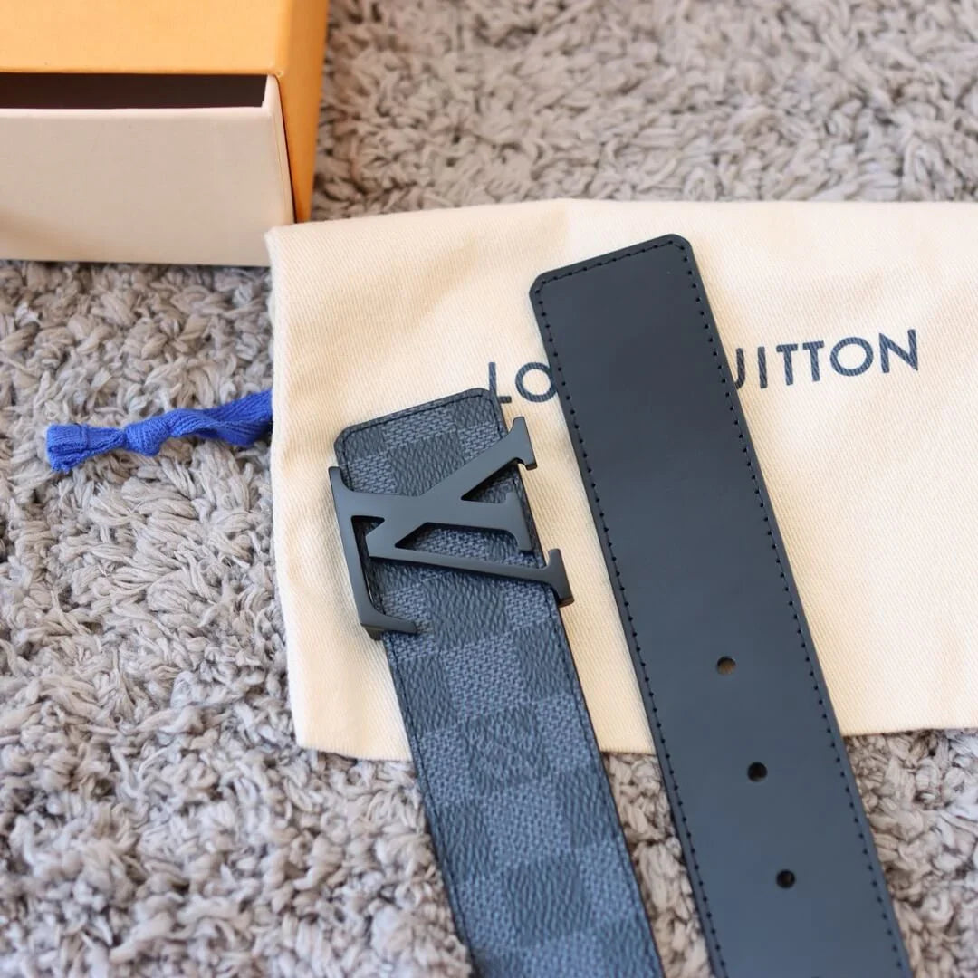 Matte Check Pattern Belt