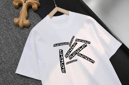 Radial Staggered Logo Crew Neck T‑shirt