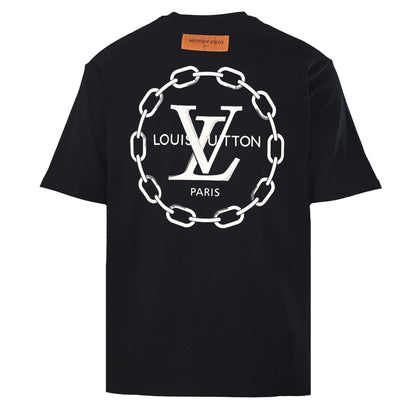 Back Chain Circle Letter Print T-Shirt