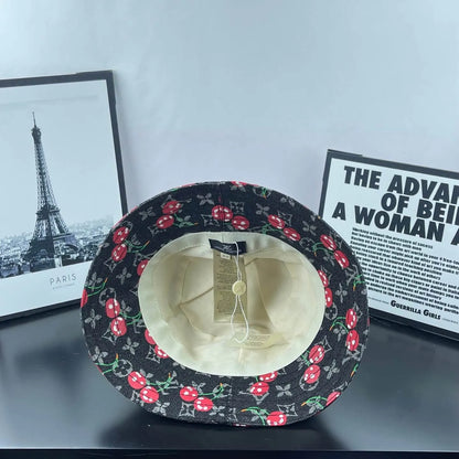 Cherry Monogram Denim Bucket Hat