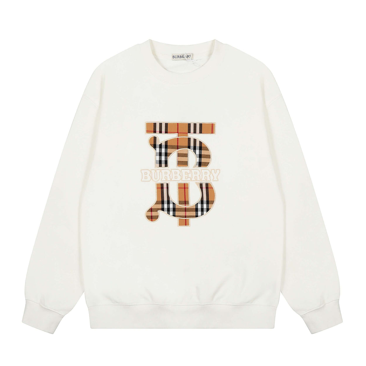 Plaid Letter Embroidery Sweatshirt