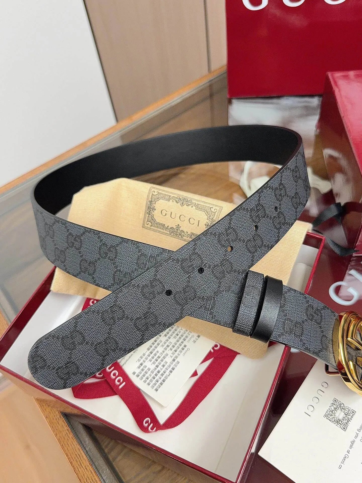 New All‑Over Print Double G Belt