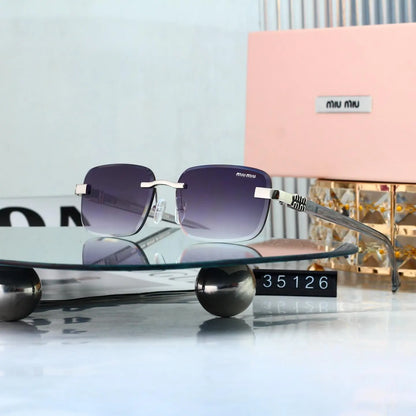 Retro Frameless Cut Edge Fashion Sunglasses