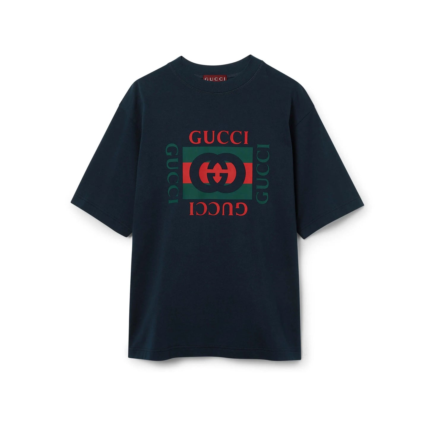 Red‑Green Letter Print T‑Shirt