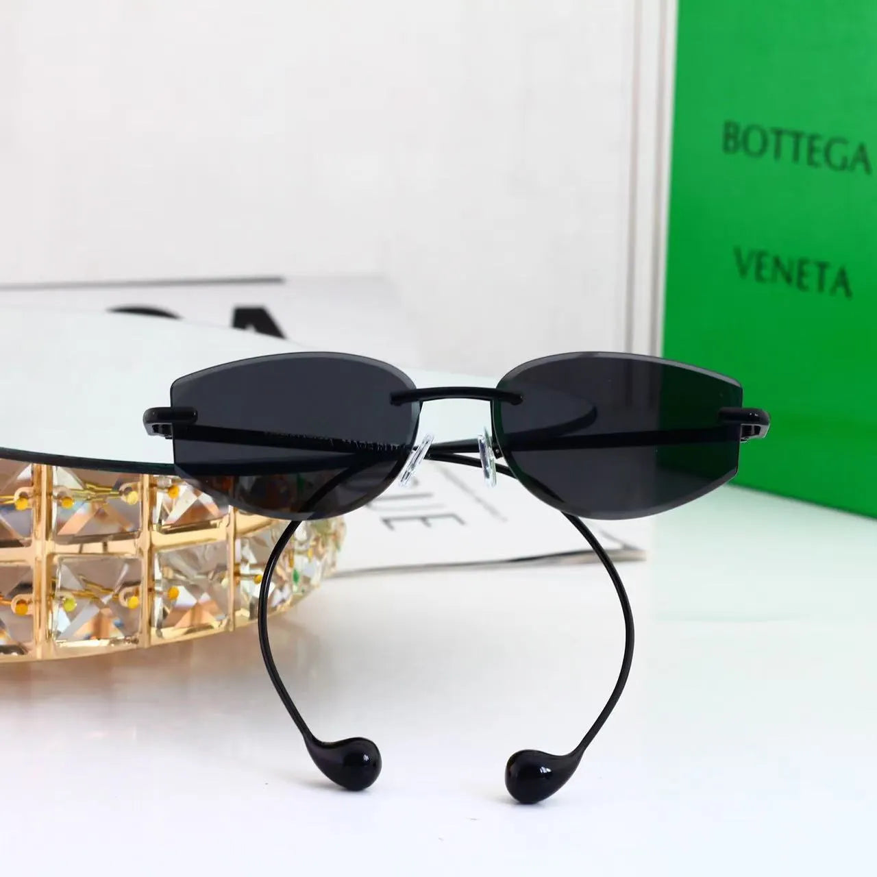 Rimless Hook-Temple Sunglasses