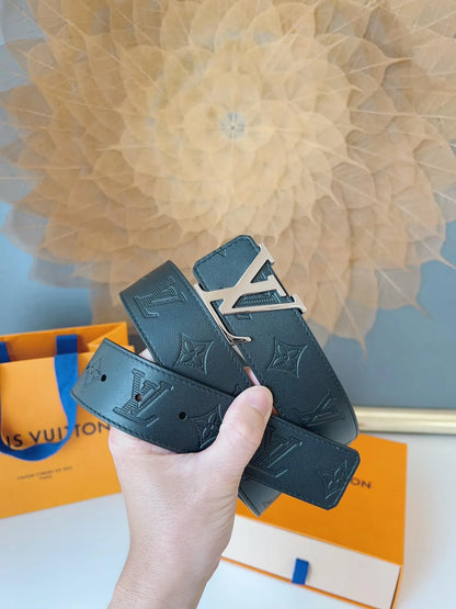 Calfskin Embossed Pattern Leather Belt
