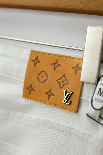 White Pocket Embroidery Jeans