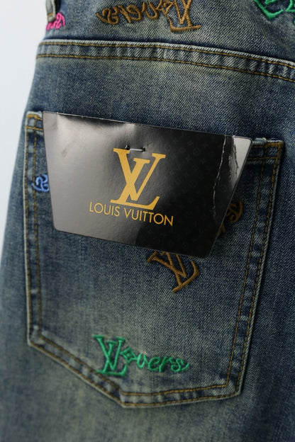 Multi-Color Letter Jeans