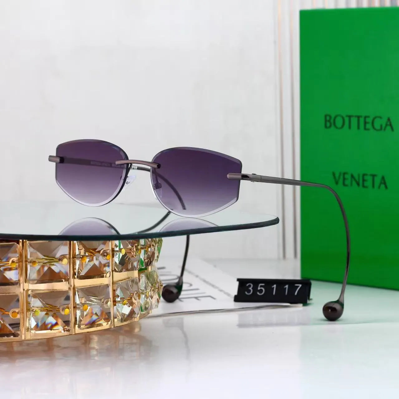 Rimless Hook-Temple Sunglasses