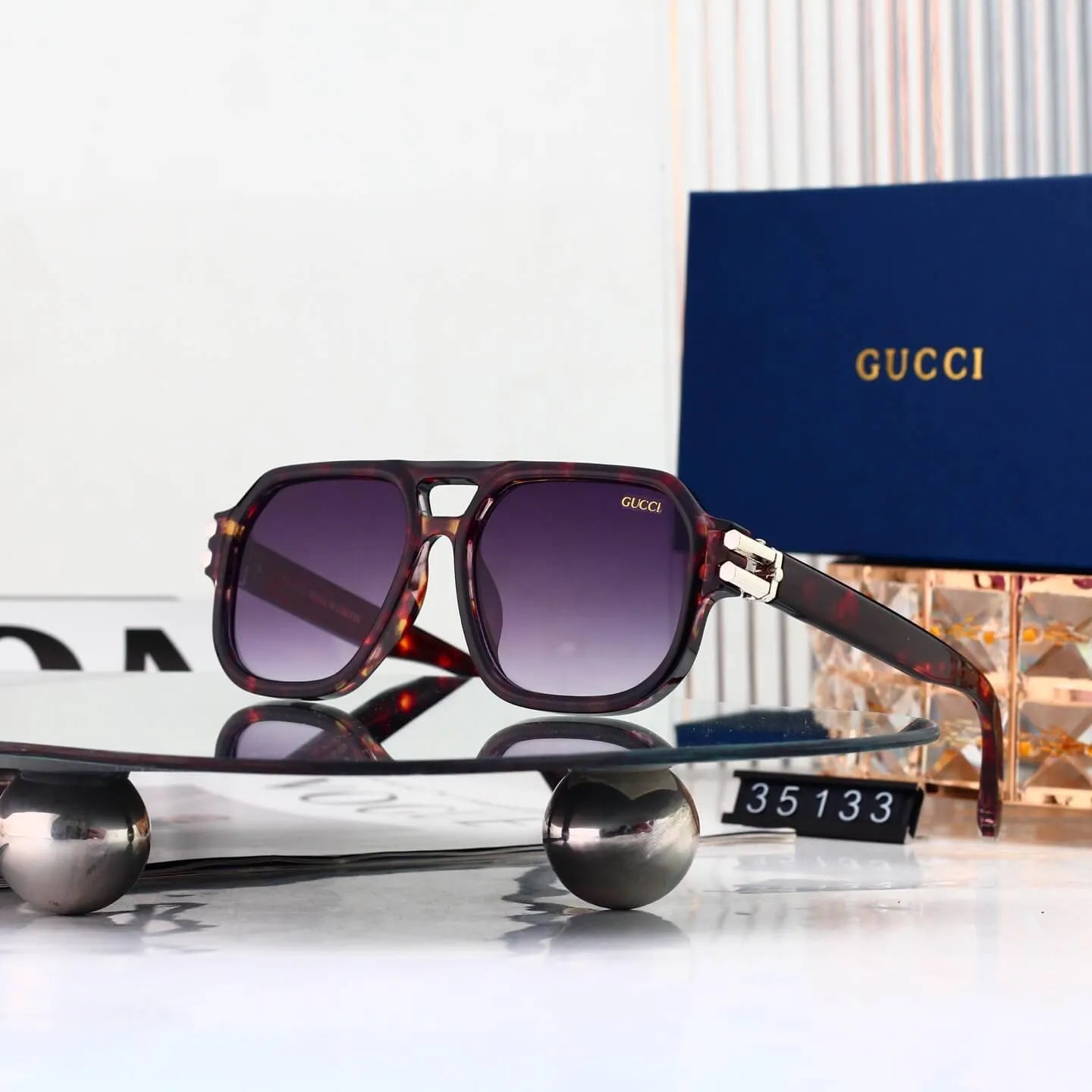 Double Bridge Square Sunglasses