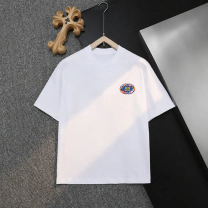 Color Chest Patch Crew Neck T‑Shirt