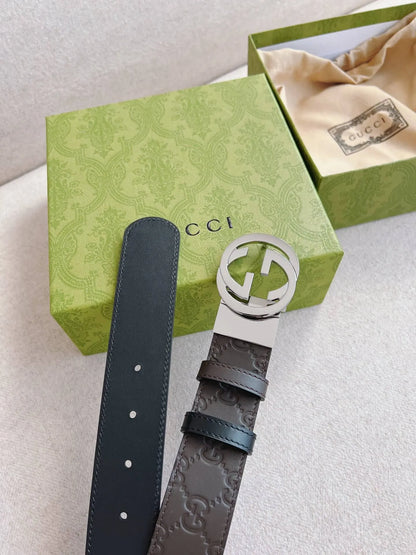 Classic Embossed Calfskin Leather Belt