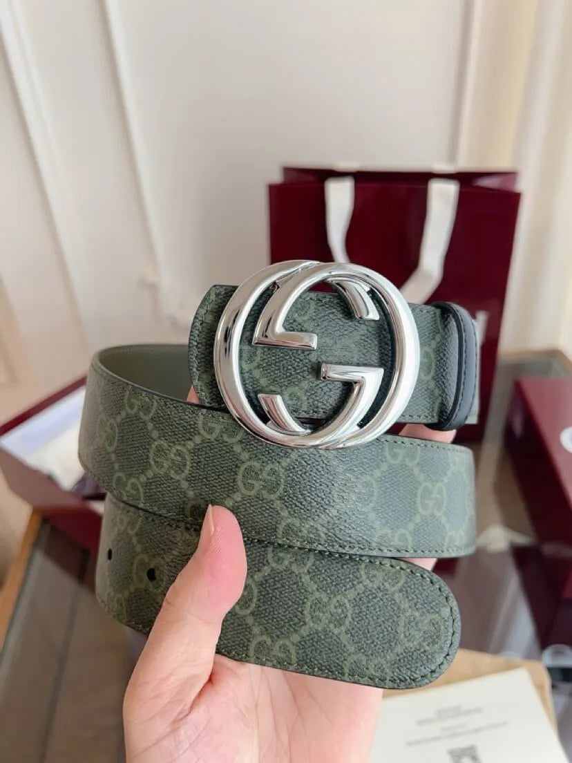 Forest‑Green Leather Belt