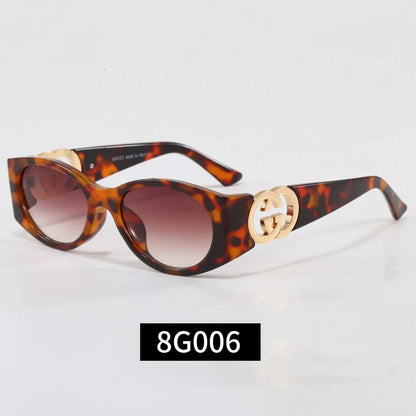 Oval Interlocking GG Logo Sunglasses