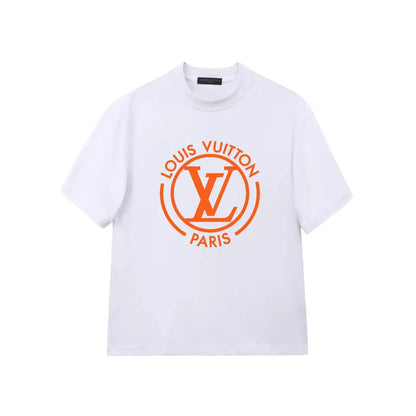 Orange Circle Badge Letter T-Shirt