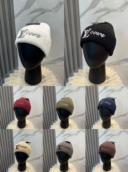 Multi-Color Embroidered Emblem Knitted Beanie