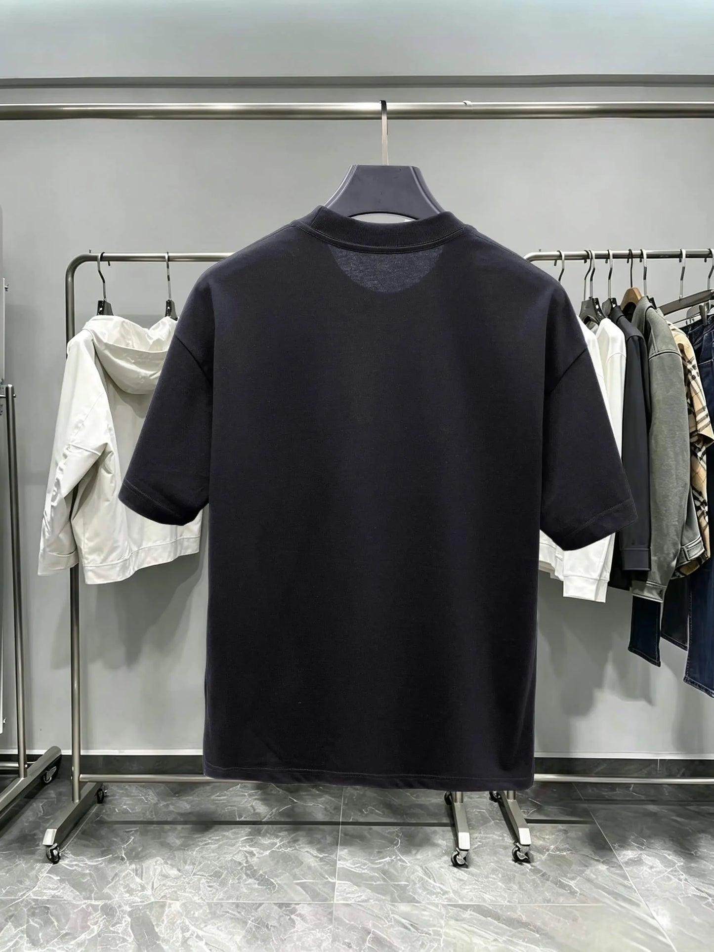 Layered Logo Fashion Crew Neck T‑Shirt