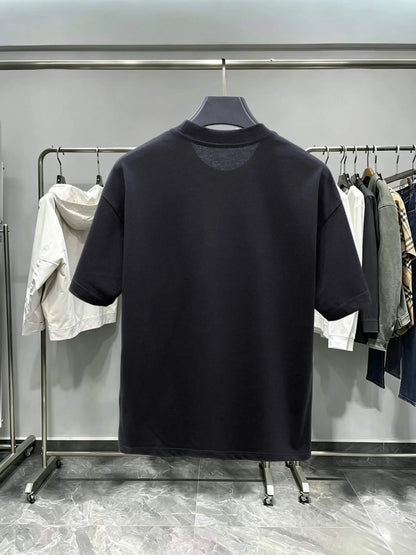 Layered Logo Fashion Crew Neck T‑Shirt
