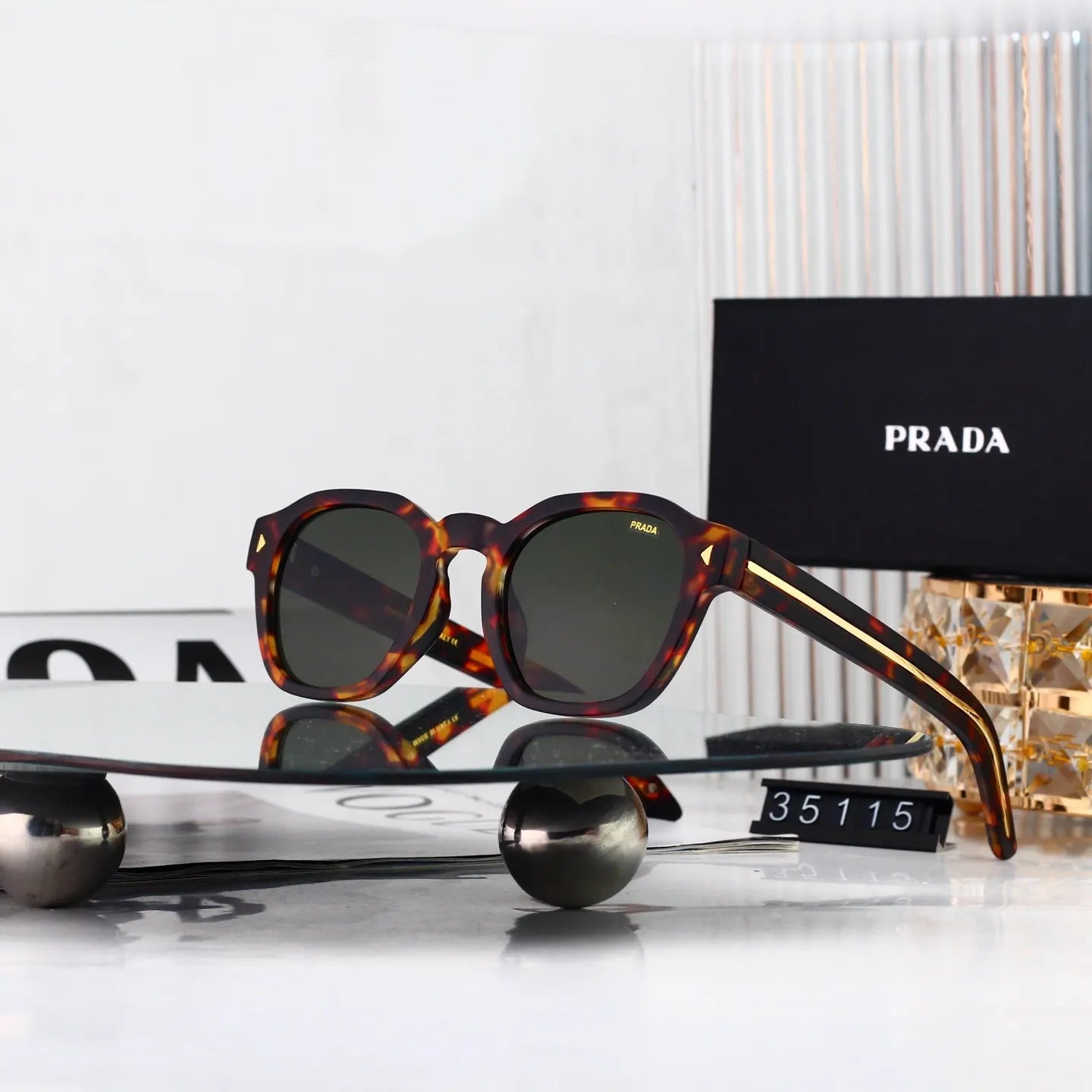 Side Temple Patchwork Sunglasses