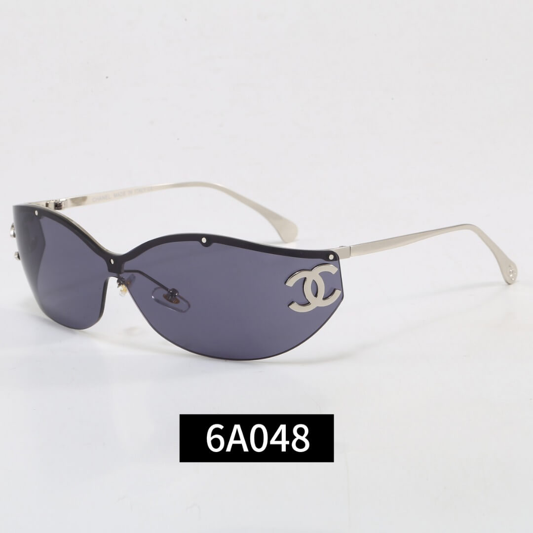 Curved Rimless Wrap Shades Sunglasses