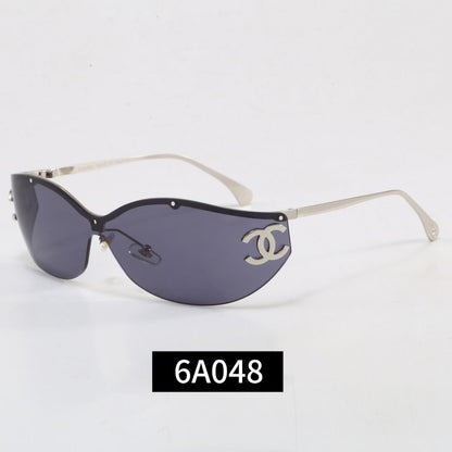 Curved Rimless Wrap Shades Sunglasses