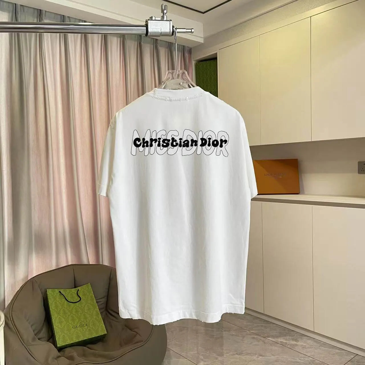 Contrast Logo Crew Neck Casual T‑Shirt