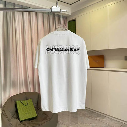 Contrast Logo Crew Neck Casual T‑Shirt