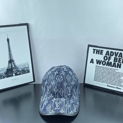Color-Block Brim Denim Dome Cap