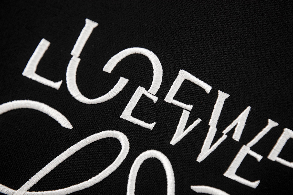 Offset Letter Embroidery Sweatshirt