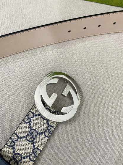 Retro Double G All-Over Print Leather Belt