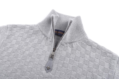 Plaid Design Turtleneck Sweatshirt