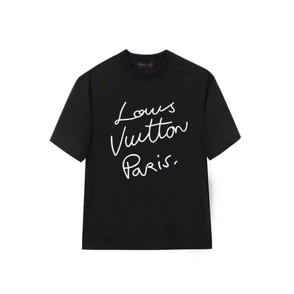 Cursive Handwriting Letter Print T-Shirt