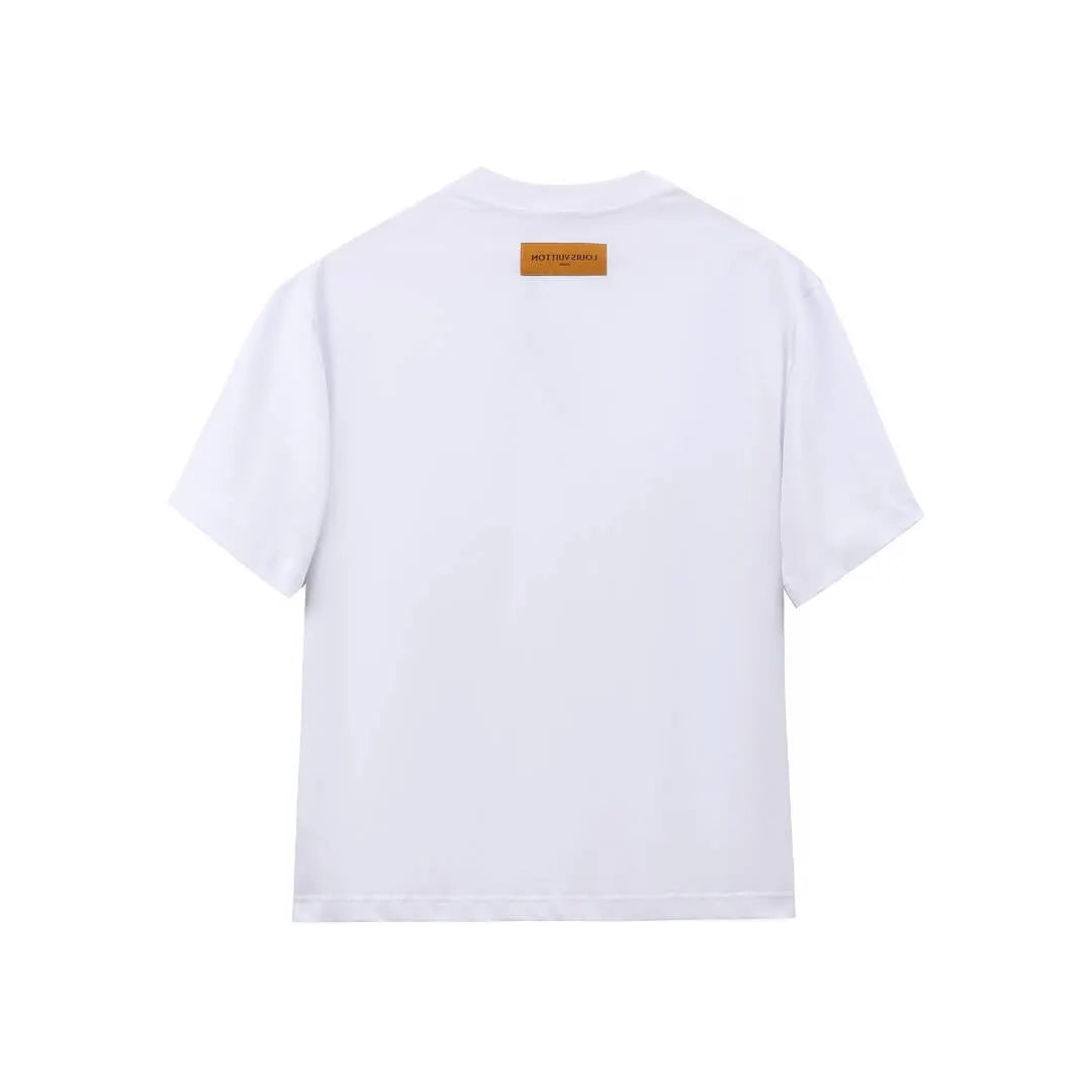 Orange Circle Badge Letter T-Shirt