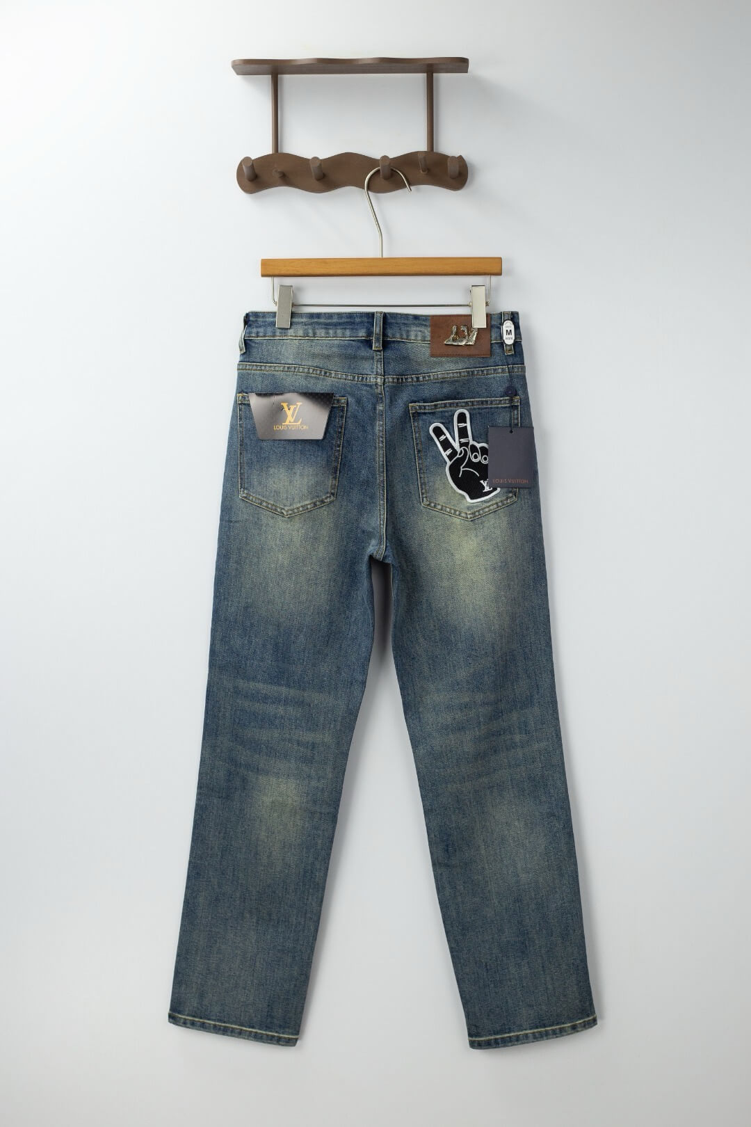 Peace Sign Embroidery Jeans