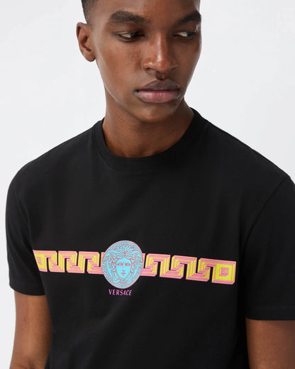Blue Figure Print T‑Shirt