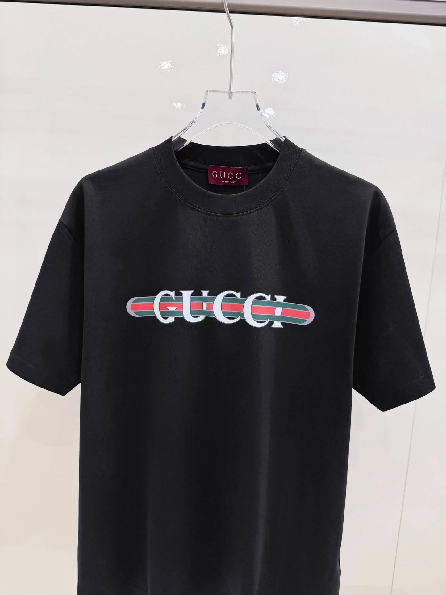 Retro Stripe Bar Letter Print T-Shirt