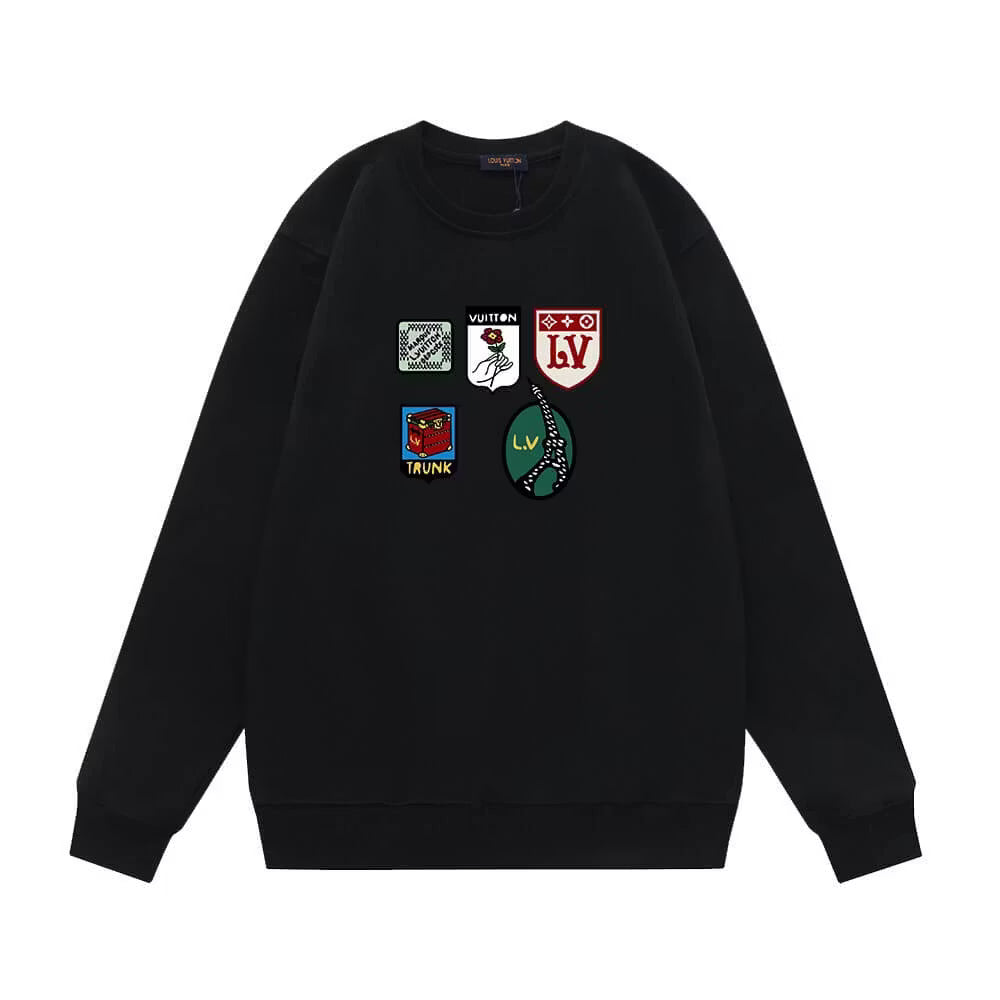 Badge Set Decor  Printing Sweatshirt