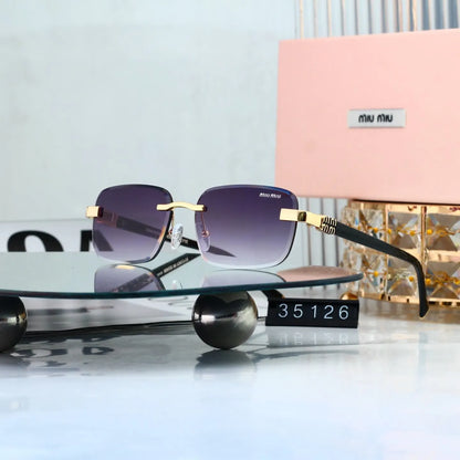Retro Frameless Cut Edge Fashion Sunglasses