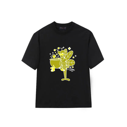 Cartoon Bug Magic Pot Print T-Shirt