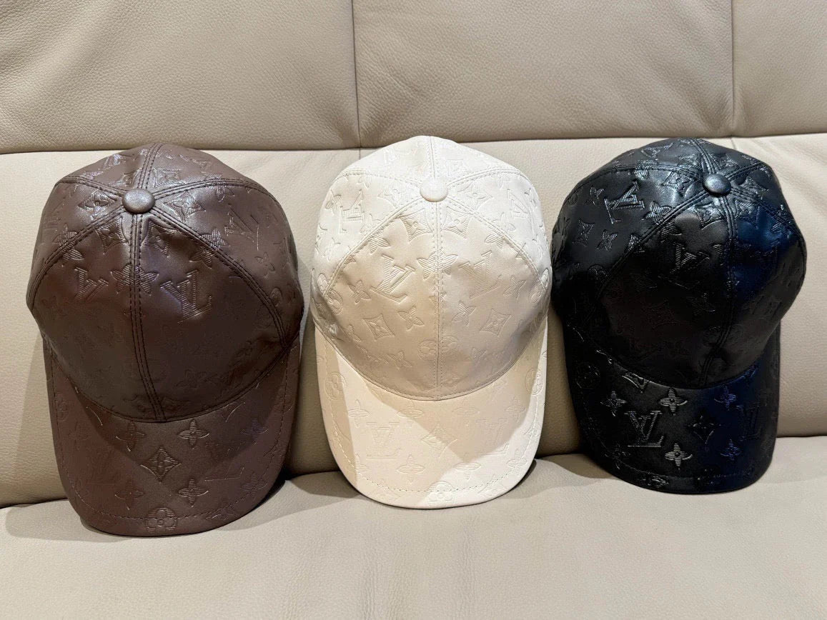 Genuine Leather Printed Baseball Cap