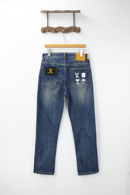 Classic Element‑Print Jeans